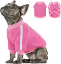 Queenmore Fleece Dog Sweater for Girl Dogs, Pullover Pink Dog Sweatshirt Sweatshirt with Leash Hole, Reflective Stripes – Cozy Winter Fleece Jacket for Small/Medium/Large Femal Puppy S