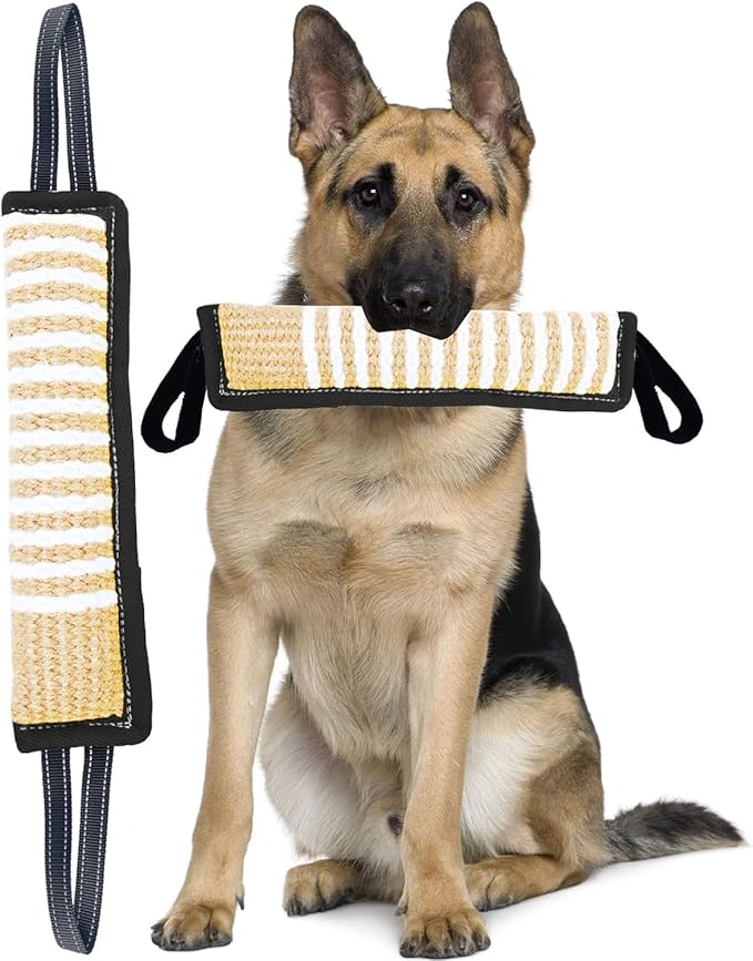 Clysoru Tug Toy for Dogs Squeaky Toy with 2 Strong Handles Lasting Training Equipment Puppy to Large Dog Interactive Toys of War Pull Indestructible Rope Pet Crinkle Teething (Black)