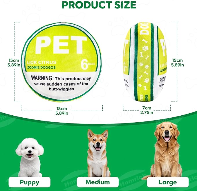 Homrich PET Pouch Parody Dog Toy, Plush Squeaky and Crinkle Funny Dog Toy, Interactive Plush Dogs Toys, Pet Squeak Toys, Puppy Gift, Lick Citrus