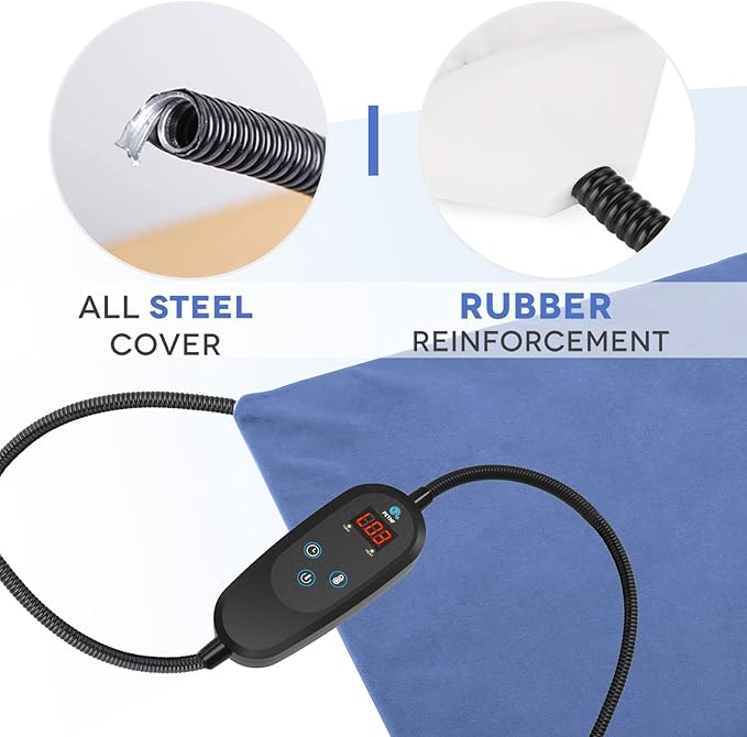 Pet Heating Pad Temperature Adjustment Cat Dog Heating Pad Anti-bite Puppy with Timer Indoor Waterproof Pet Warming Electric Heated Bed Mat Dog