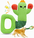 Swooflia Tug of War Dog Toy-Squeaky Plush Tug a War Dog Toy for Medium Large Breed Dogs to Keep Them Busy, Interactive Crinkle Doggie Toy, Cute Cactus with Soft Long Pull Handle