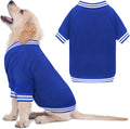 Dog Sweater Brushed Fleece Baseball Jacket Soft Warm Pet Sweatshirt Dog Sweaters for Small Dogs Puppy Sweater Boy Girl Pet(Blue-XS)