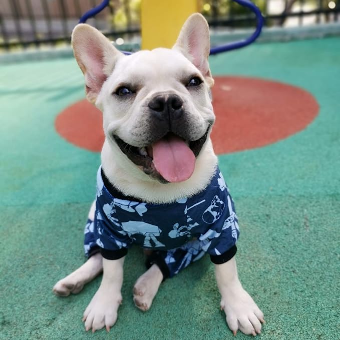 CuteBone Small Dogs Outfit Soft Puppy Onesies Pjs Dog Pajamas Pet Coat Cat Apparel Comfy Doggie Jumpsuit Bodysuit for All Seasons P47XL