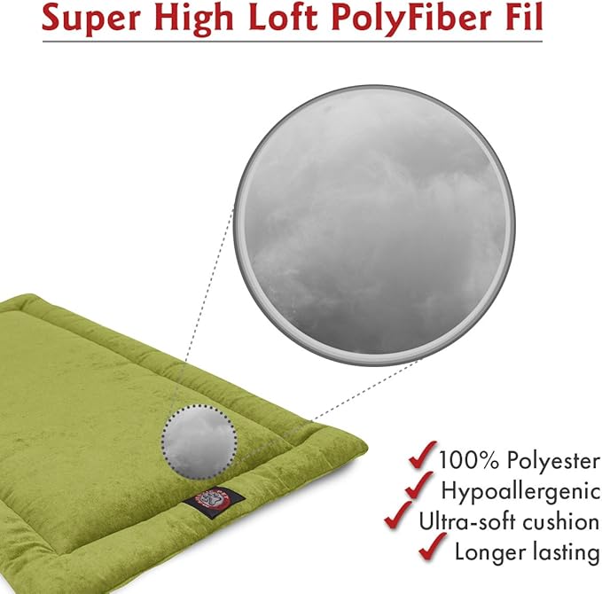 Majestic Pet Dog Crate Mat - Machine Washable Soft Plush Pet Bed Pad for Crates & Kennels | USA Crafted | 24"x18" Villa Apple