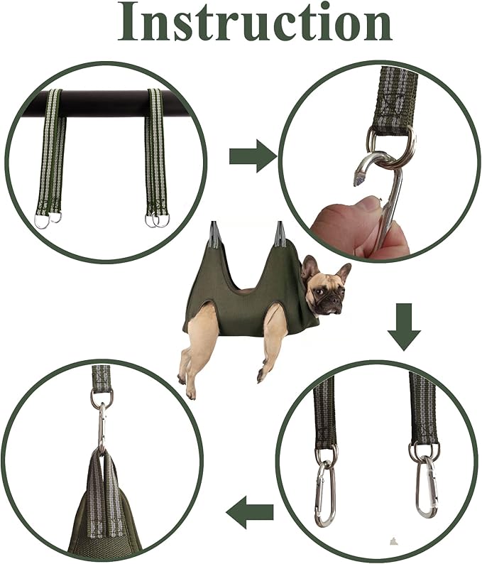 10 in 1 Dog Pet Grooming Hammock Harness with Nail Clippers, Nail File,XL Size Dog Hammock for Nail Trimm,Grooming Sling Holder Hanger Restraint for Claw Care