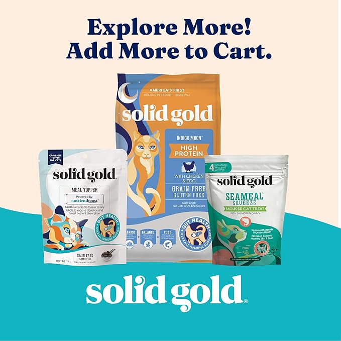 Solid Gold Wet Cat Food Shreds in Gravy - Canned Cat Food Made w/Real Tuna - Five Oceans Grain Free - 16ct/3oz Can