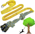 Dog Bungee Tug Toy Hanging from Tree,Outdoor Tug of War Interactive Tether Dog Rope with Chew Lure for Small Medium Large Dogs (Yellow)