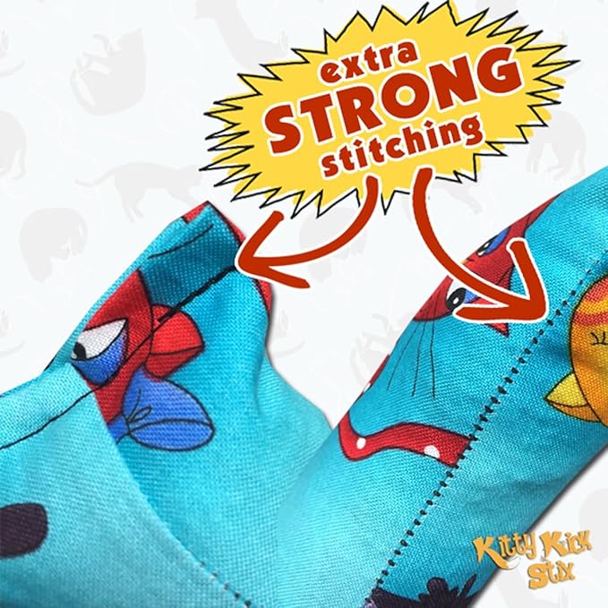 Kitty Kick Stix 15" Original Catnip Kicker Toy (Set of 2), Handmade in USA by Cat Lovers, Interactive Natural Cat & Kitten Toy, Packed with 100% Potent Catnip for All Breeds (15" +6" Combo)