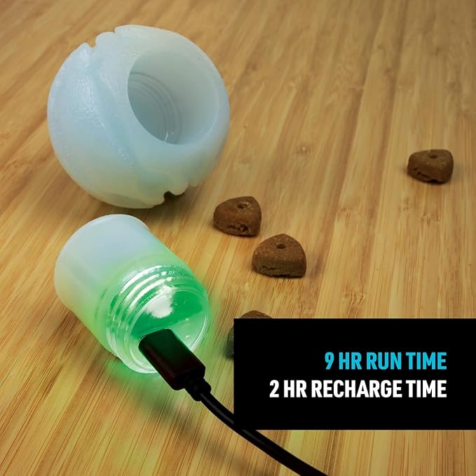 Nite Ize GlowStreak Rechargeable LED Ball - Rubber Dog Toy - Motion-Activated & Waterproof Design - 9 Hours of Runtime - Premium Dog Toys - Disc-O