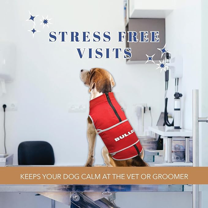 NCAA Georgia Bulldogs Dog Anxiety Calming Shirt Soothing Vest, for Dogs/Cats with Anxiety, Fears, Fireworks, Loud Noises, Dark, Lonely Keeps Dogs Calm & Feeling Safe, Relaxing Jacket, Small