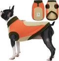 Dog Coat Fleece for Outdoor Indoor, Warm & Soft Sweaters for Dogs,Fall & Winter, Sleeveless & Stretch Cold Weather Vest with Leash Ring,Machine Washable,Orange,Size XL