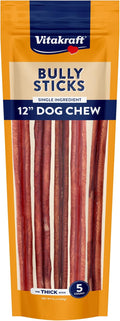 Vitakraft Dog Bully Sticks, 12 inch, 5 Count, 12 oz.