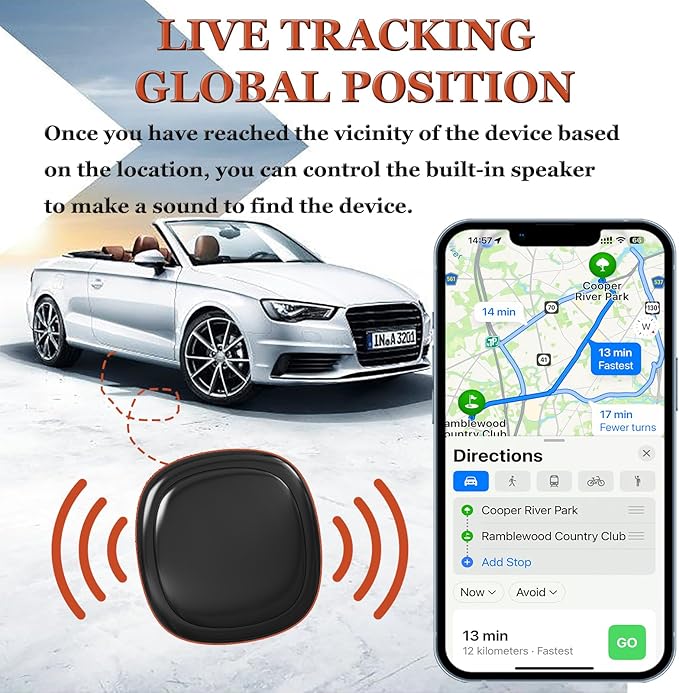 Mini GPS Tracker for Vehicles-Tracker Device for Vehicles No Subscription No Monthly Fee Real-Time Car Tracker Device Hidden Magnetic Tracking for Cars Kids Dogs