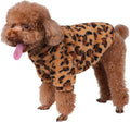 GreenJoy Leopard Print Dog Sweater – Stretchy Fleece Dog Turtleneck Sweatshirt for Puppies & Cats, Soft & Warm Pet Winter Clothes for Small, Medium & Large Dogs (Coffee Brown, Small)