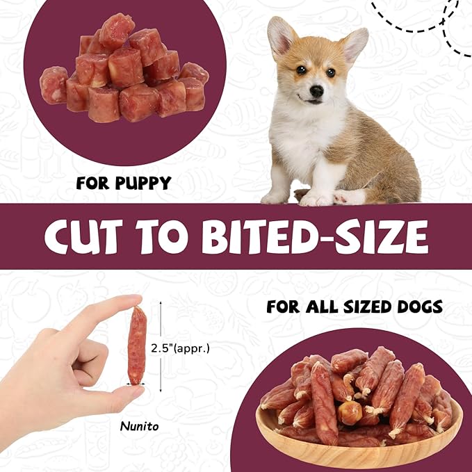 PAWUP Dog Treats Duck Cheese Sausage for Dogs, Fresh Duck, 12.5oz/355g, 1% Taurine Addded, Rawhide Free, Training & Rewards Dog Snacks