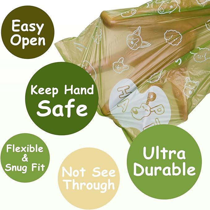 Poop Bags for Dogs - Leak Proof Waste Bags 160 Count Lavender scented Green Refill Rolls with Dispenser