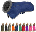 Fragralley Dog Coat Large, Waterproof Dog Jacket with Warm Fleece Lining, Adjustable Reflective Dogs Winter Coat, Turtleneck Pet Coats for Cold Weather (Blue XXL)