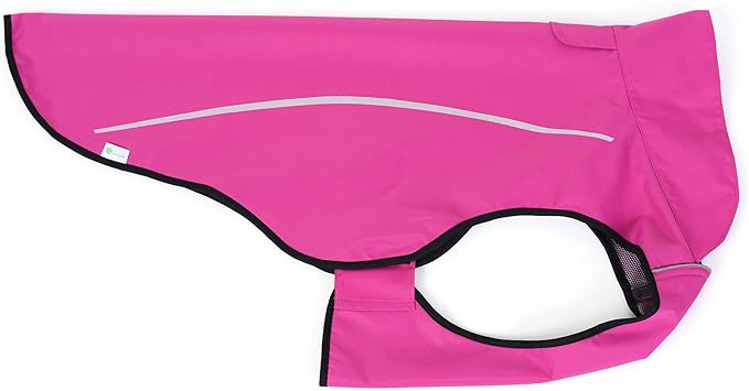 Mile High Life Dog Raincoat, Adjustable Waterproof Reflective Rain Jacket for Small Medium Large Dogs, Lightweight Breathable Pet Rain Coat with Leash Hole(Hot Pink,XS Chest 17-23")