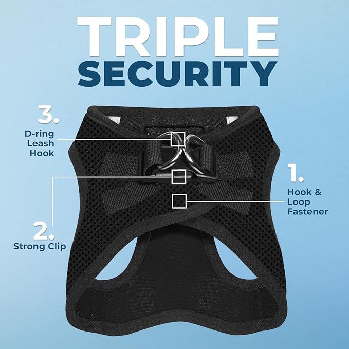 Voyager Step-In Air Dog Harness by Best Pet Supplies - All Weather Mesh Step in Vest Harness for Small and Medium Dogs, Black, size XL - Chest: 20.5 - 23"