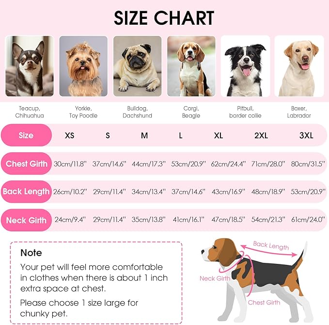 Queenmore XXL Dog Sweater, Large Dog Sweaters for Male Dogs, Turtleneck Plaid Kintsweaters for Large Breeds, Cold Weather Pullover Pet Clothes, Pink 2XL