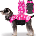 Cute Bone Winter Dog Jacket Reversible Vest Soft Coat Windproof and Waterproof with Leash Hole for Small to Large Dogs