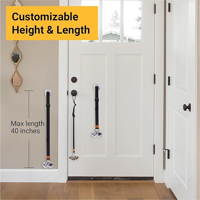 SVD.PET [2-Pack Puppy Bell Doorbells, Dog Bells for Potty Training, Attach to doorknob or Anywhere Near The Door, Length and Height Adjustable (White)