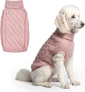 Spark Paws Knit Dog Sweater – Ultra Soft Warm Winter Dog Sweater for Small, Medium & Large Dogs – Stretch Fit Pet Sweater for French Bulldog, Pitbull, Girl & Boy Dogs Jacket, (Pink Cableknit, 2XL)