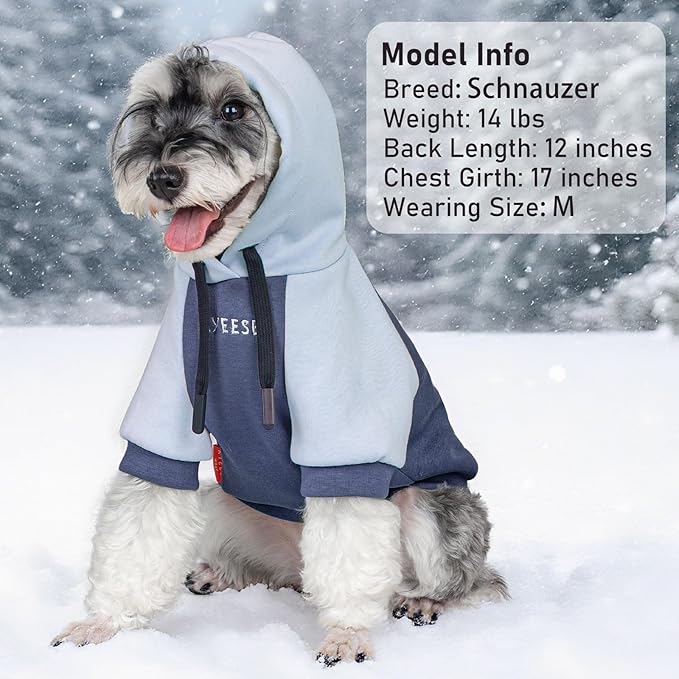 KYEESE Dog Hoodie Stretchy Pet Clothes with Leash Hole Soft Dogs Winter Coat Pets Coat with Drawstring Warm Pets Sweater Comfort Dog Clothes Medium Size Dog Pet Sweatshirt for Cold Weather