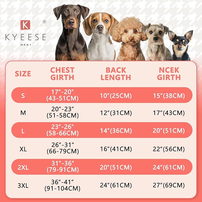 KYEESE Waterproof Dog Coat, Windproof Pet Jacket with Thick Fleece Lining, Extra Warm High Collar Dog Coats for Medium to Large Dogs with Leash Hole and Reflective Strips, Red, XX-Large