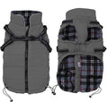 Geyecete Winter Warm Coat Waterproof Dog Winter Jacket with Harness Traction Belt,Pet Outdoor Jacket Dog Autumn and Winter Clothes for Medium, Small Dog-Gray-XS