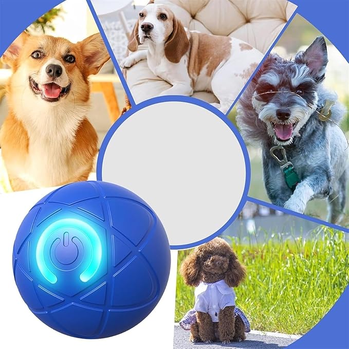 Orange and Blue Dog Toy Ball, Vibrating and Automatic Moving,Vibrating Ball for Dogs, Automatic Moving Toy, Shaky Dog for/Small/Medium/Large Dogs ﻿