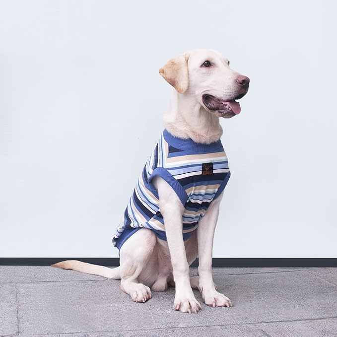 Extra Large Dog T Shirts Clothes Sleeveless Tank Top Vest for Labrador Rottweiler Great Dane, Blue, 9X-Large