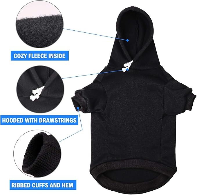 Dog Hoodie Sweater Sweater for Dogs Pet Clothes Black Buffalo Plaid Warm and Soft Breathable Cozy(L)