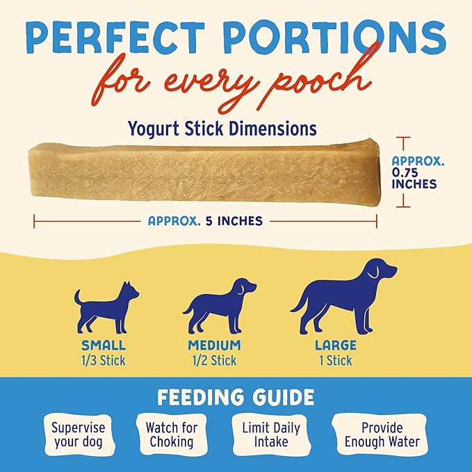 Himalayan Dog Chew Yogurt Sticks, Mixed Flavors, Dog Treats with Prebiotics, Probiotics & Protein, Digestive Support, Lactose & Gluten Free, Natural Dog Treat for All Breeds, Made in America, 4pk
