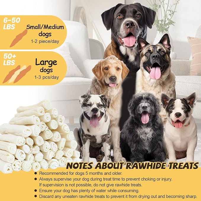 ASMPET Dog Treats Bones, Duck Wrapped Rawhide Sweet Potato Sticks for Small Medium Large Dogs（6pcs）