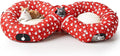 Pawaboo 2-in-1 Cat Tunnel Bed for Indoor Cats, 8-Shaped Large Cat Tunnels with Plush Cushions, Foldable Cats Cave Hideout Kitty Toys with Fluffy Balls, Donut Tunnel for Kitten Rabbit Ferret, Red