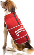NCAA Ohio State Buckeyes Dog Anxiety Shirt Calming Soothing Vest, for Dogs Cats with Anxiety, Fears, Fireworks, Loud Noises, Dark, Lonely Keeps Dogs Calm Feeling Safe, Relaxing Jacket Medium