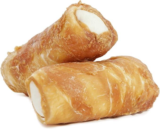 Lucky Premium Treats Chicken Wrapped Dog Treats – USA Made Raw Hide Sticks for Extra Large Size Dogs – Long Lasting, Preservative Free Dog Treats – 4 Chews