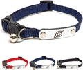 Naruto Breakaway Cat Collars for Girl & Boy Cats | Officially Licensed Naruto Shippuden Hidden Leaf Village Pet Accessories & Gifts, (8.5” to12”) Adjustable Cute Kitten Collar with Bell (Navy, Ninja)