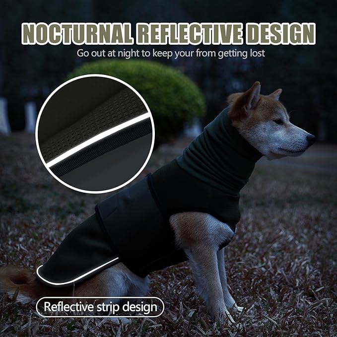Dog Anxiety Vest,Pet Calming Hoodie Breathable Dog Anti-Anxiety Jacket for Thunder Fireworks and Separation,Green XS
