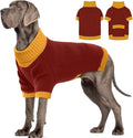 Great Dane Dog Sweater XXXXXL, Warm Turtleneck Dog Sweater with Harness Hole, Stretchy Christmas Sweaters for Extra Large Dogs Boy Girl, Winter Warm Pet Clothes Holiday Outfit, Burgundy 5XL