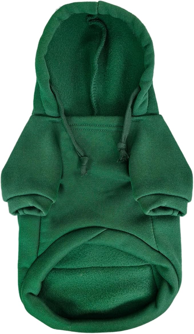 Jecikelon Pet Dog Cold Weather Coat with Pocket Winter Dog Hoodie Warm Puppy Clothes for Small Dogs Chihuahua Clothing (Green, Large)