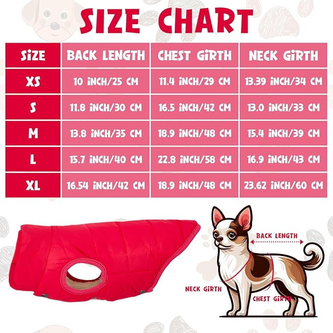 Syhood 2 Pieces Dog Jacket 2 Layers Fleece Lined Dog Jacket Warm Soft Windproof Small Pet Coat for Winter Cold Weather(S,Red, Pink)