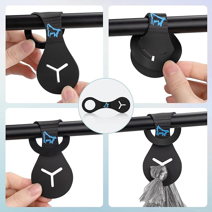 PuppyDoggy Dog Poop Bag Holder for Leash Waste Bag Carrier Dog Poop Bag Dispenser for Walking Running Bicycle Accessory 2 pieces (White)