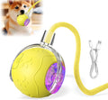 Interactive Cat Toys Ball for Indoor Cats, 2025 Newly Upgraded Automatic Rolling Balls, Moving Cat Ball with Elastic Mesh Tail, Kitten Toys for for Bored Indoor Adult Cats/Dog (Yellow)