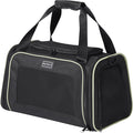 PETSFIT Pet Carrier Airline Approved with Extendable Mat, Dog Carriers for Small Dogs, TSA Approved Pet Carrier, Puppy Carrier for Small and Medium Cats Under 12 Lbs, Black
