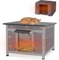 GUTINNEEN Insulated Outdoor Cat House, 100% Weatherproof High Insulated Cat Shelter with Insulated All-Round Thermal Liner, Openable Hinged Asphalt Roof for Feral Stray Barn Cats and Small Animals