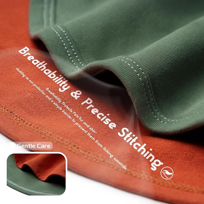 Koneseve Dog Shirt Soft Cotton Stretchy Clothes for Small Medium Pets 2-Pack Rust & Mist Green 3XL
