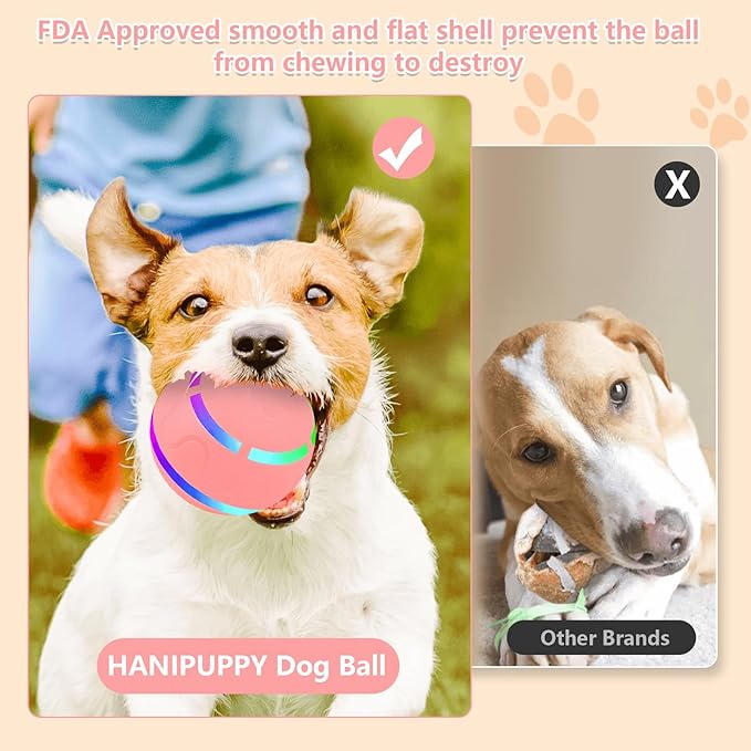 Rollie Pet Electric Dog Toy, Interactive Chew Bouncing Balls for Dogs, Electric Launcher Durable Automatic Rolling Vibrating Dog Balls for Pets, Busy Ball for Small&Large Pets (Pink Remote Control)