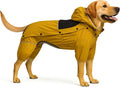 LOVELONGLONG Fleece-Lined Dog Raincoat with Removable Hood – Waterproof Winter Full Body Dog Jacket – Windproof Snowproof Cold-Weather Suit – Yellow-F S
